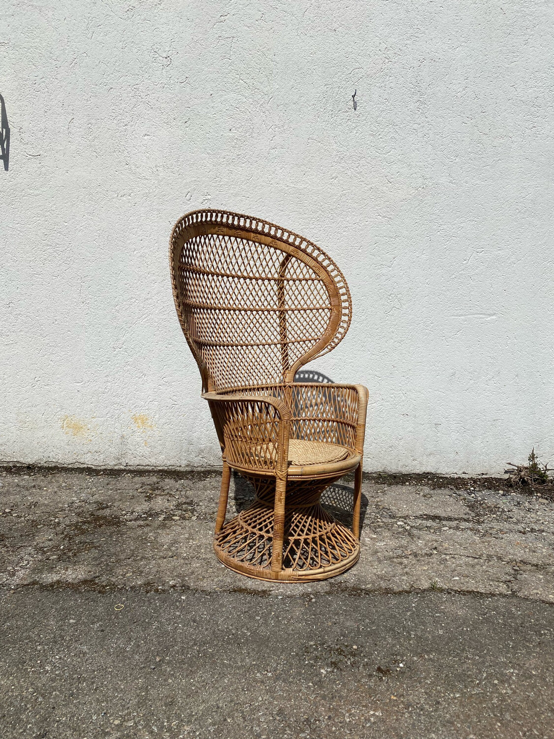 Pfauenthron Rattansessel Vintage Sessel