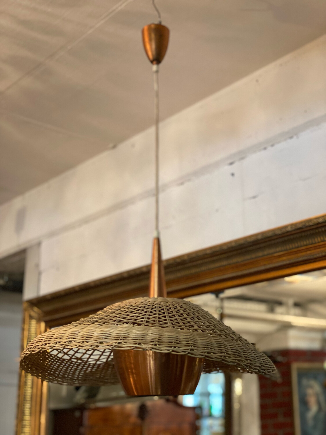Deckenlampe Deckenleuchte Korblampe Kupferleuchte