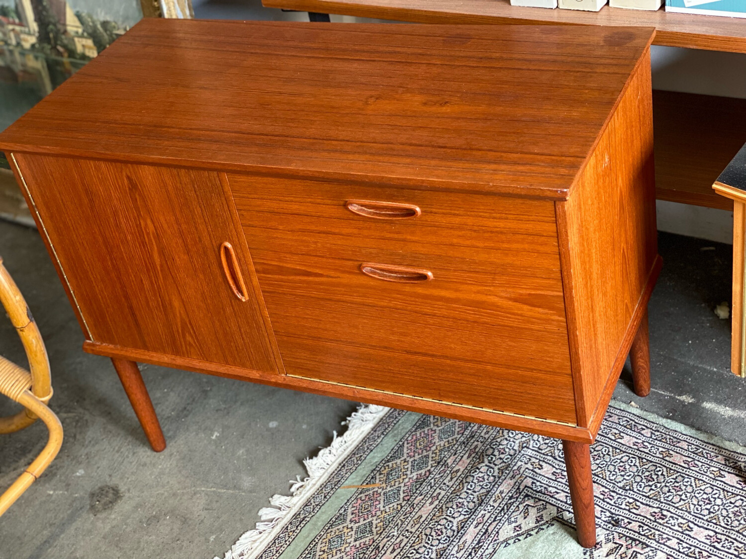 Kommode Kästchen Schuhschrank Teak Mid Century Vintage
