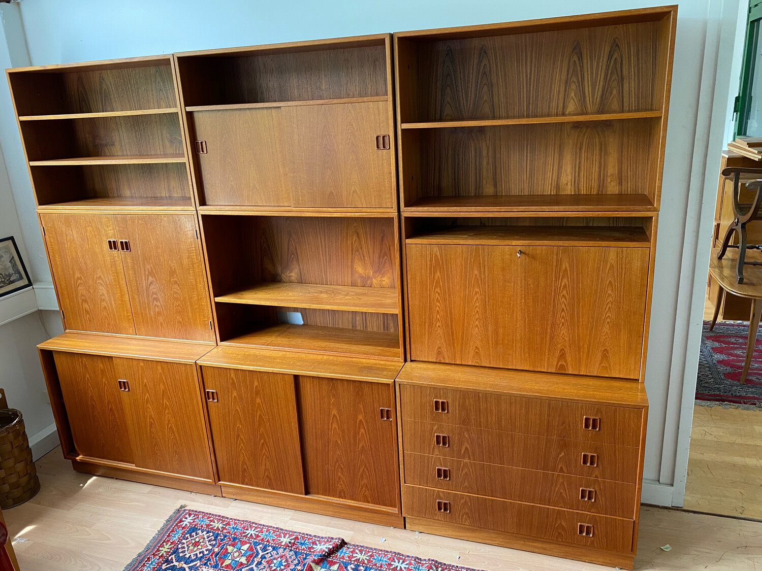 Wandmodul Kommode Sekretär Teak Mid Century Hjornebo System Made In Denmark