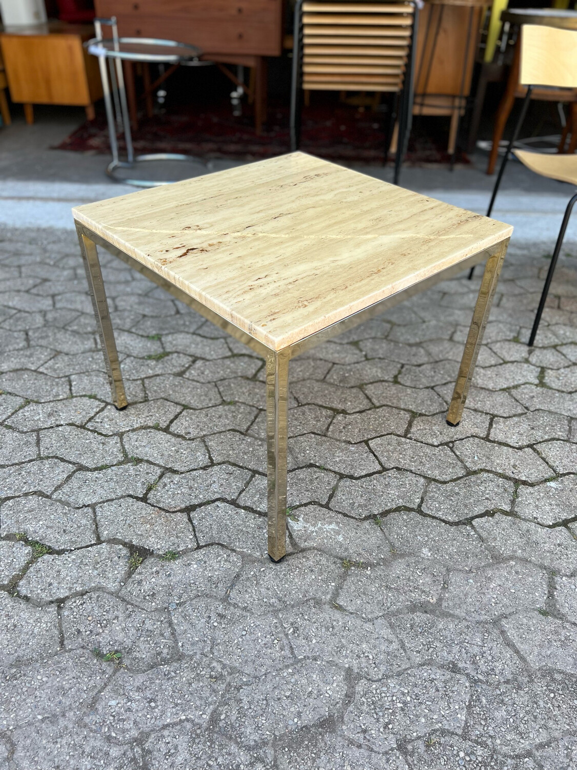 Couchtisch Beistelltisch Marmortisch Messingtisch
