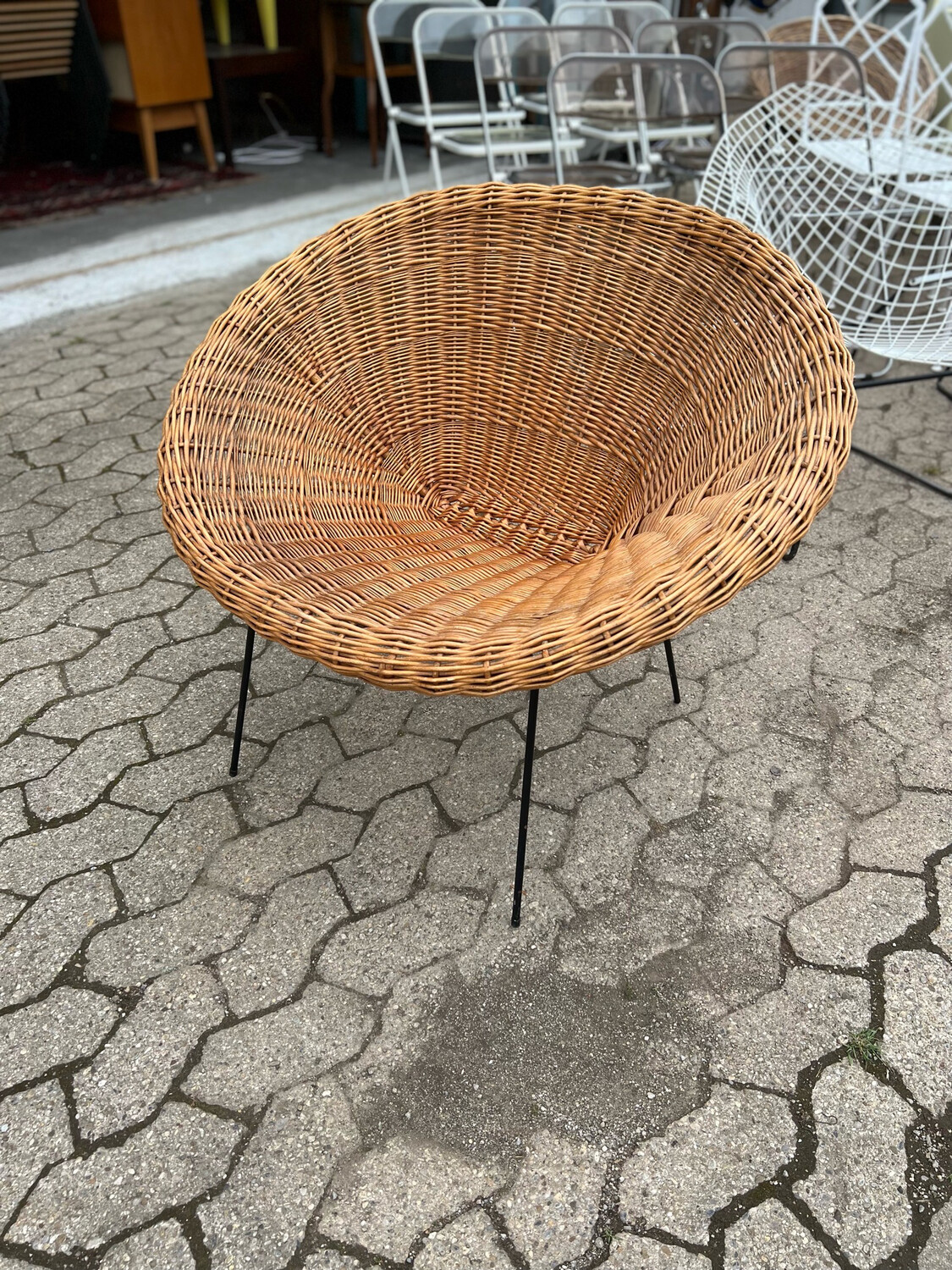 Sessel Rattan Chair Stuhl Rattanstuhl Mid Century Vintage