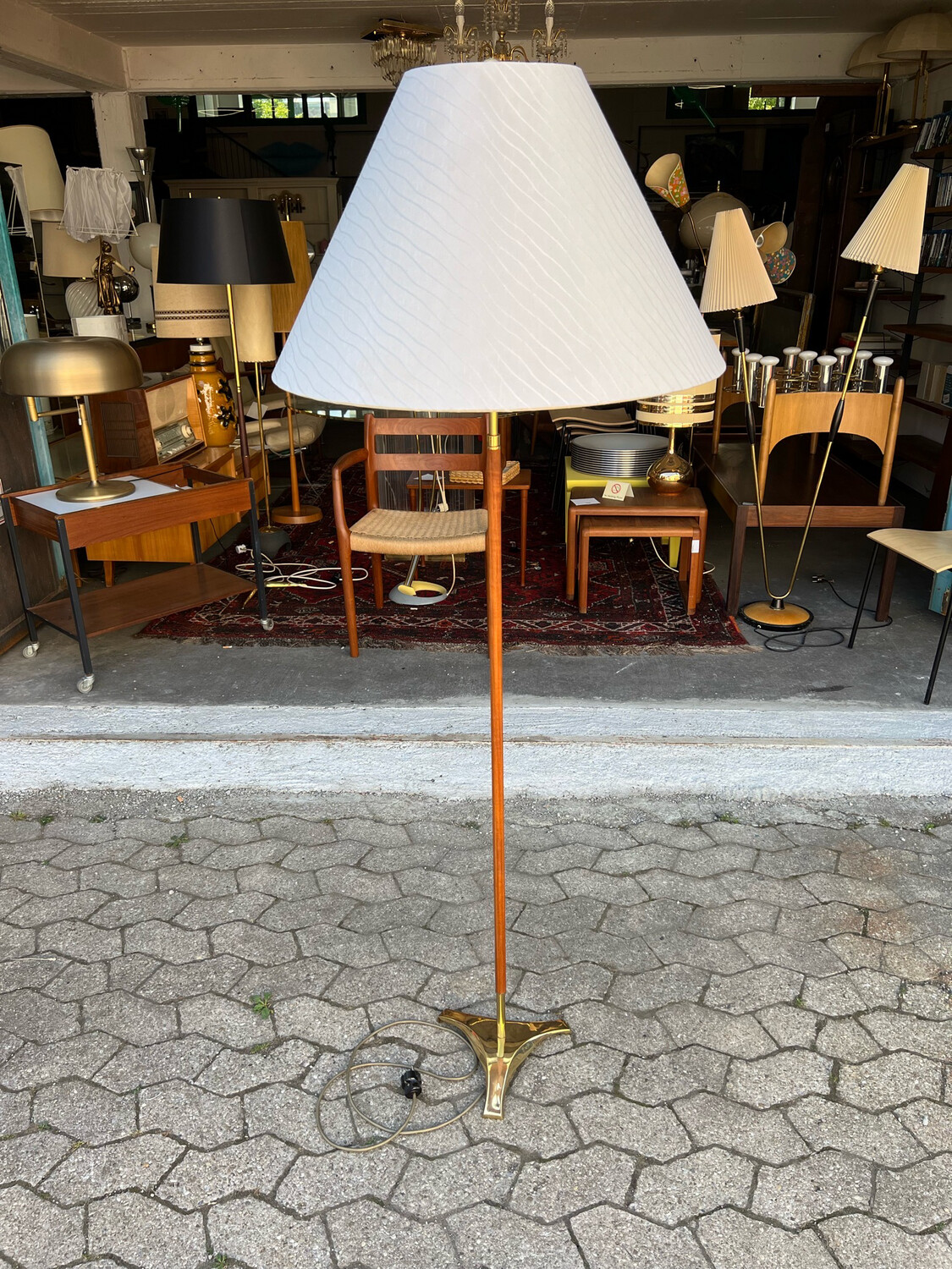 Stehlampe Stehleuchte Teak Mid Century Vintage