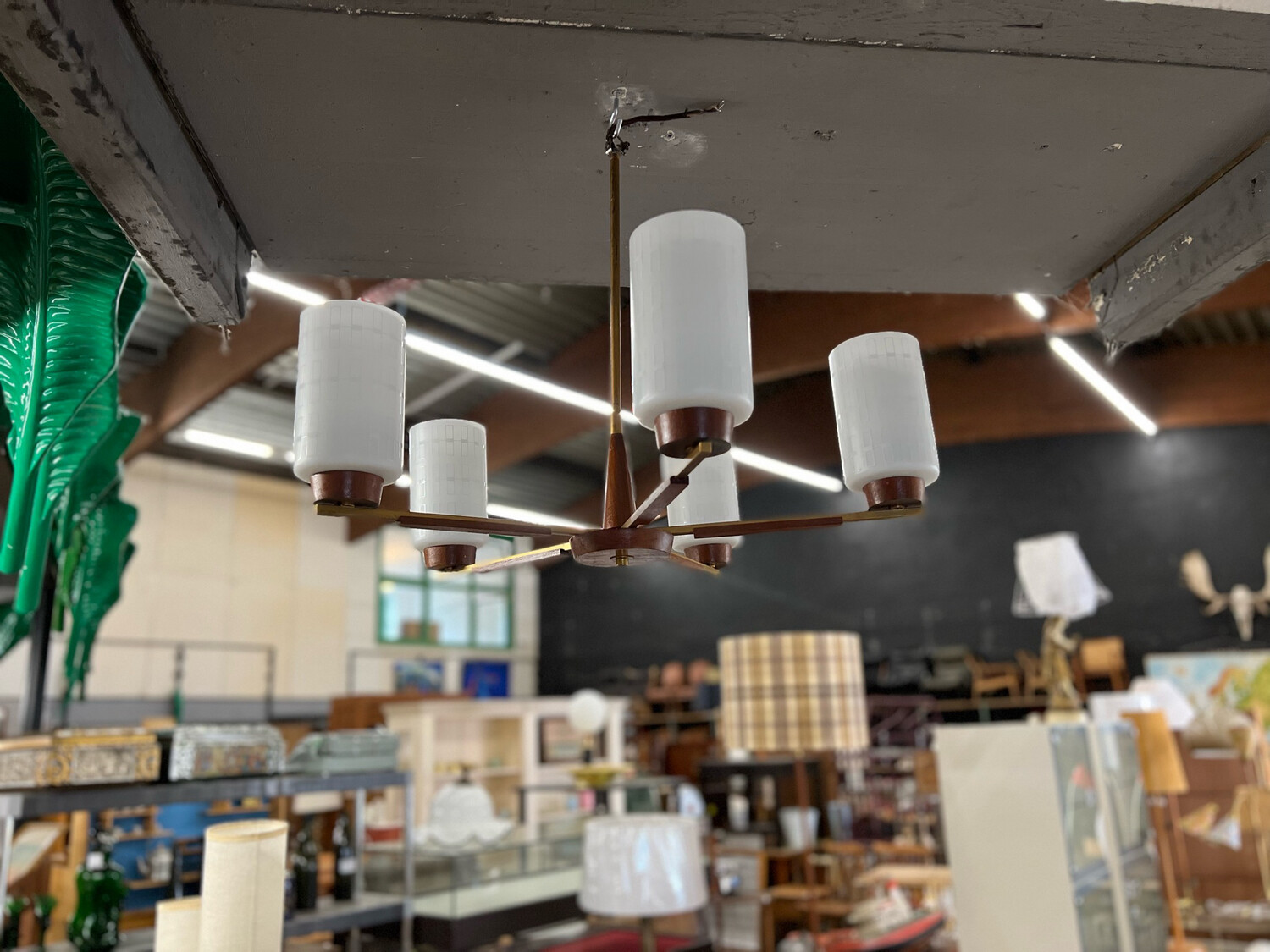 Deckenlampe Deckenleuchte Temde Teak Mid Century Vintage