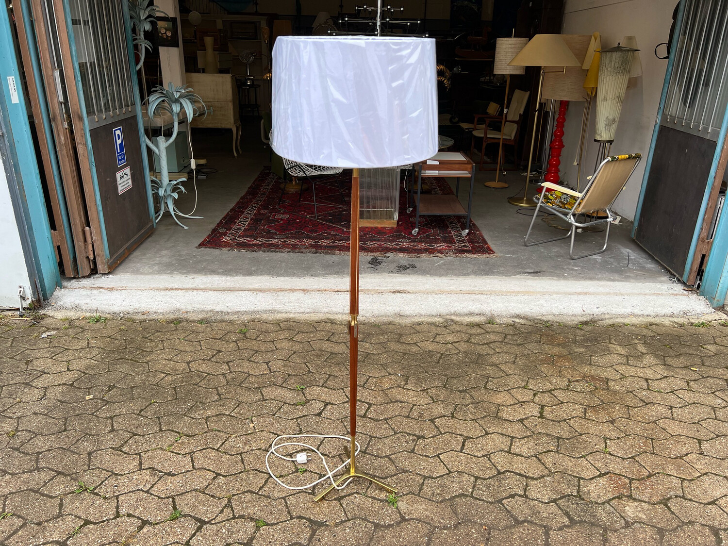 Stehlampe Stehleuchte Teak Mid Century Vintage