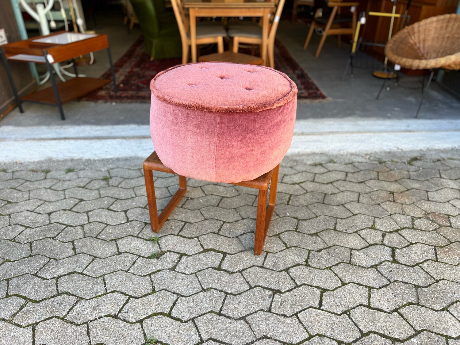 Hocker Pouf Sitzpuff Vintage