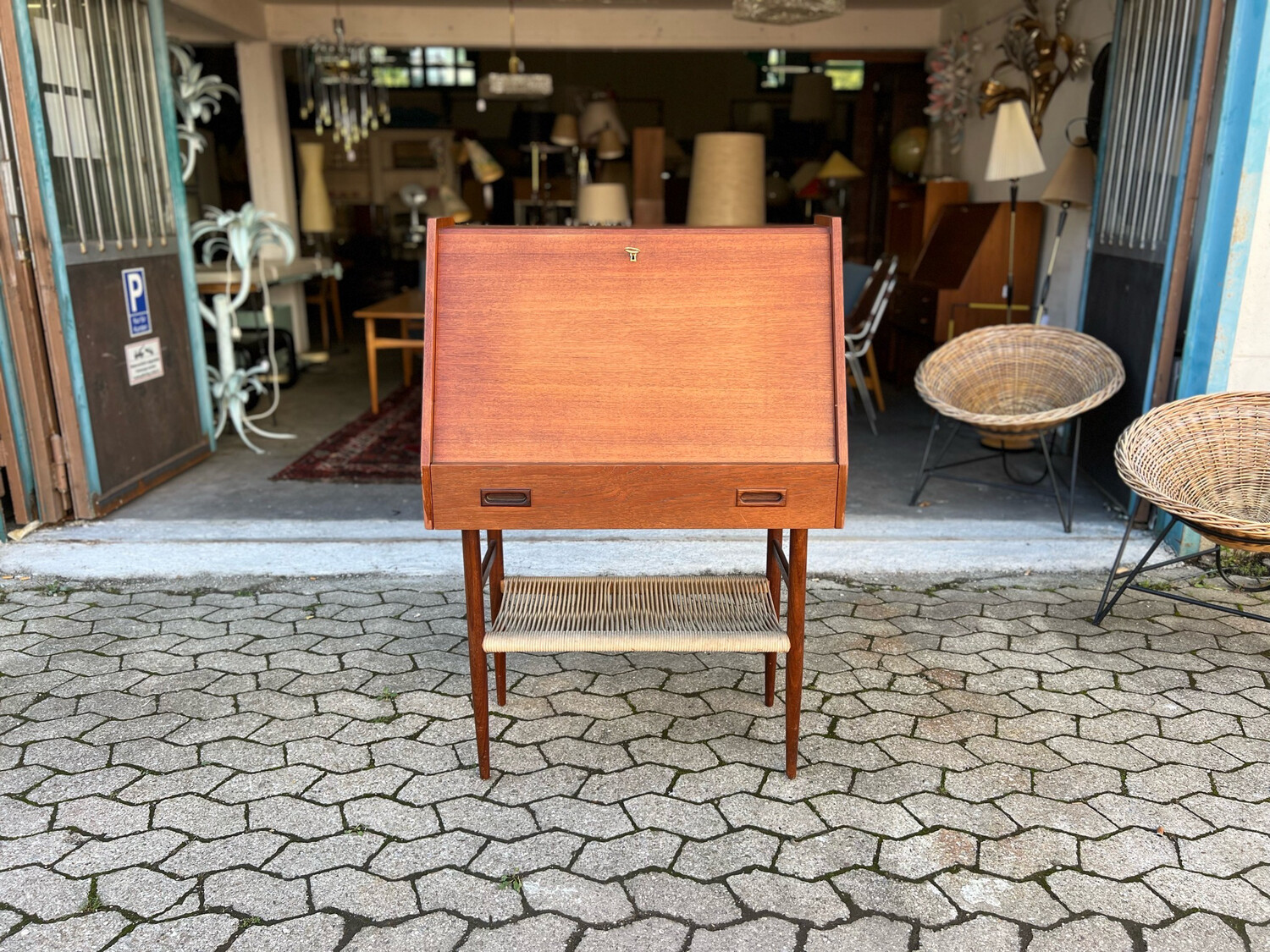 Sekretär Danish Teak Mid Century Vintage Schreibtisch