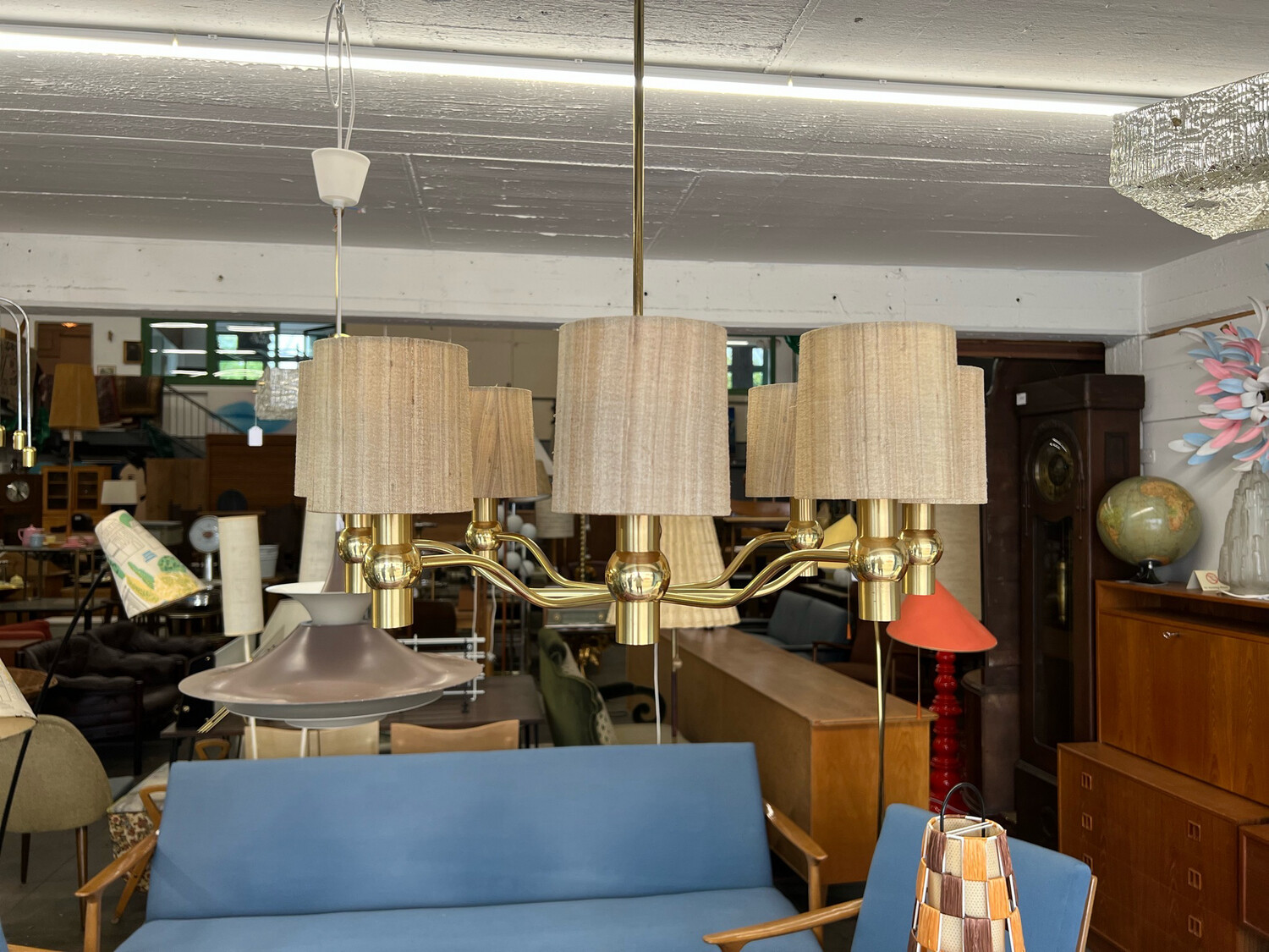 Deckenlampe Deckenleuchte Messing Mid Century Vintage