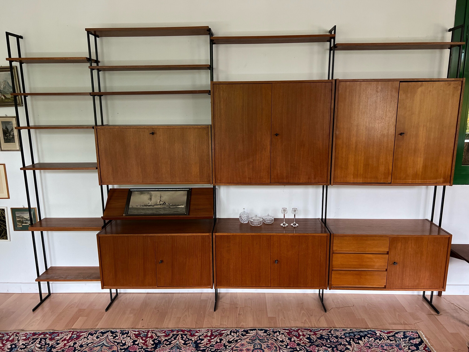Wandmodul Leiterregal Stringregal Wandregal Nisse String Ära Danish Teak Mid Century