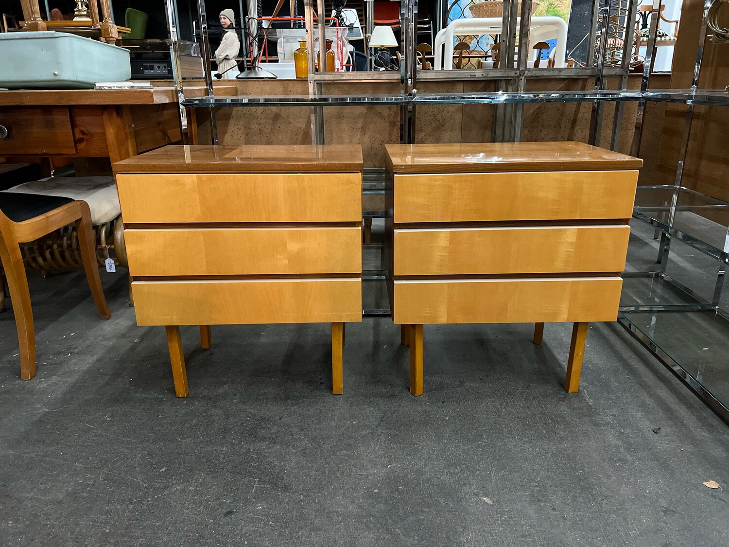 Nachtkästchen Nachttischchen 1von2 Mid Century Vintage