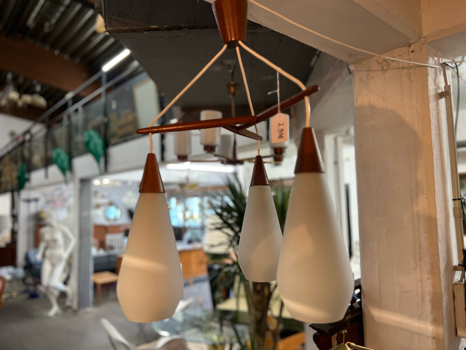 Deckenlampe Deckenleuchte Danish Teak Mid Century Vintage