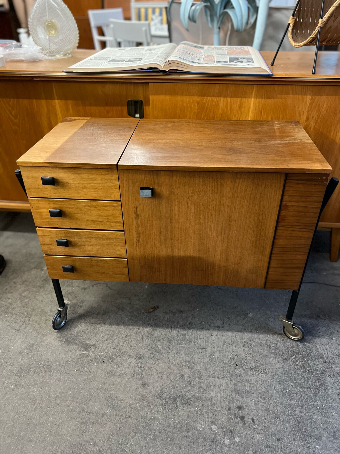 Kommode Sideboard Nähkästchen Danish Teak Mid Century Vintage