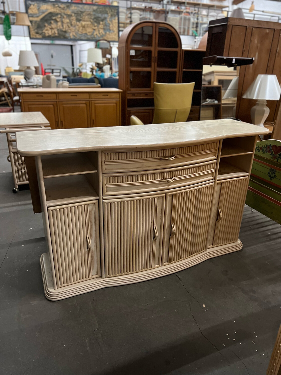 Sideboard Kommode Anrichte Korb Rattan Bambus