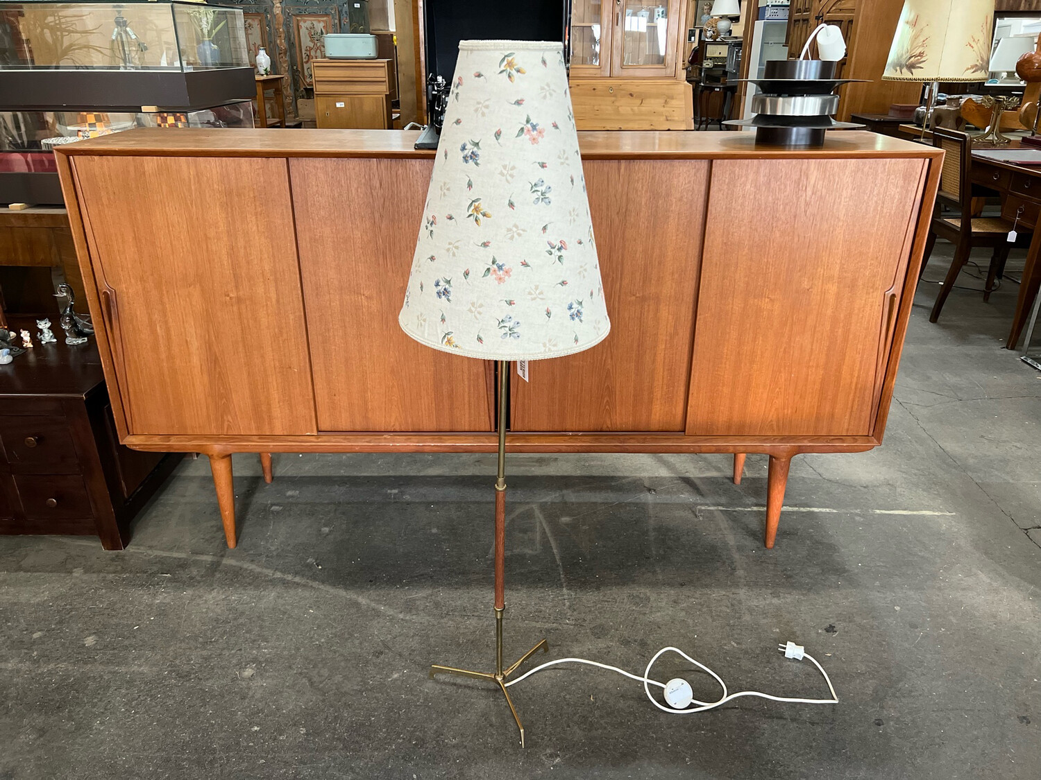 Stehlampe Stehleuchte Danish Teak Mid Century Vintage