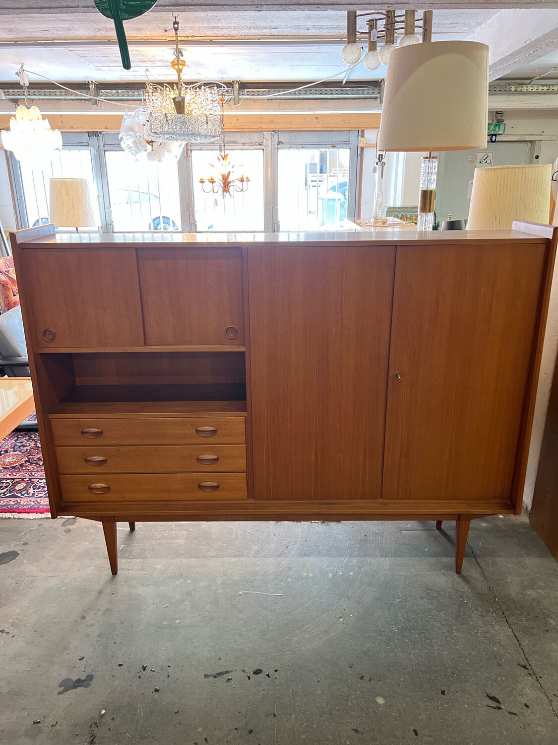 Highboard Sideboard Teak Mid Century Vintage