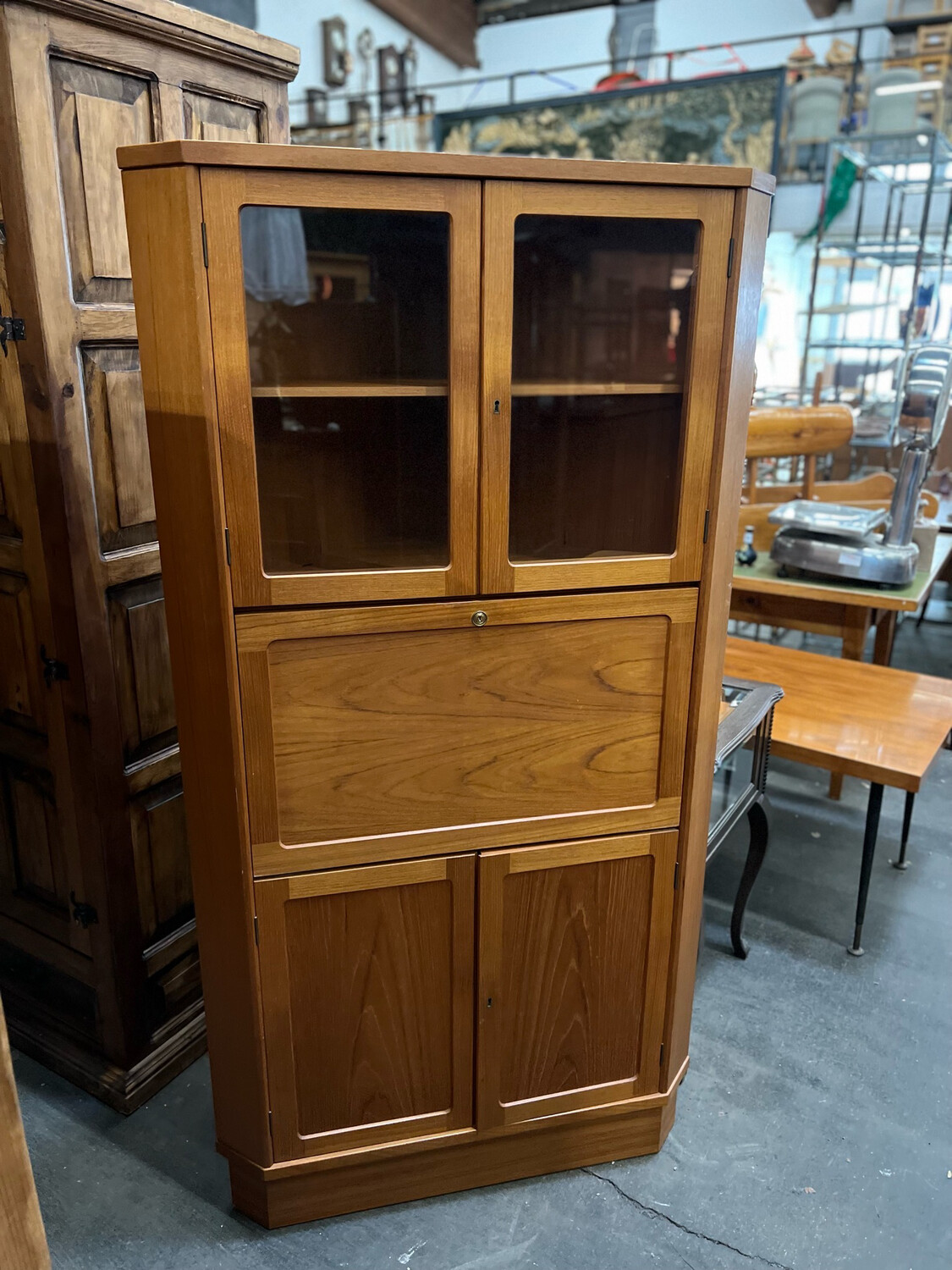 Sekretär Vitrine Eckschrank Danish Teak Mid Century Vintage