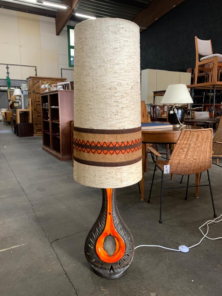 Stehlampe Stehleuchte Keramik Mid Century Vintage