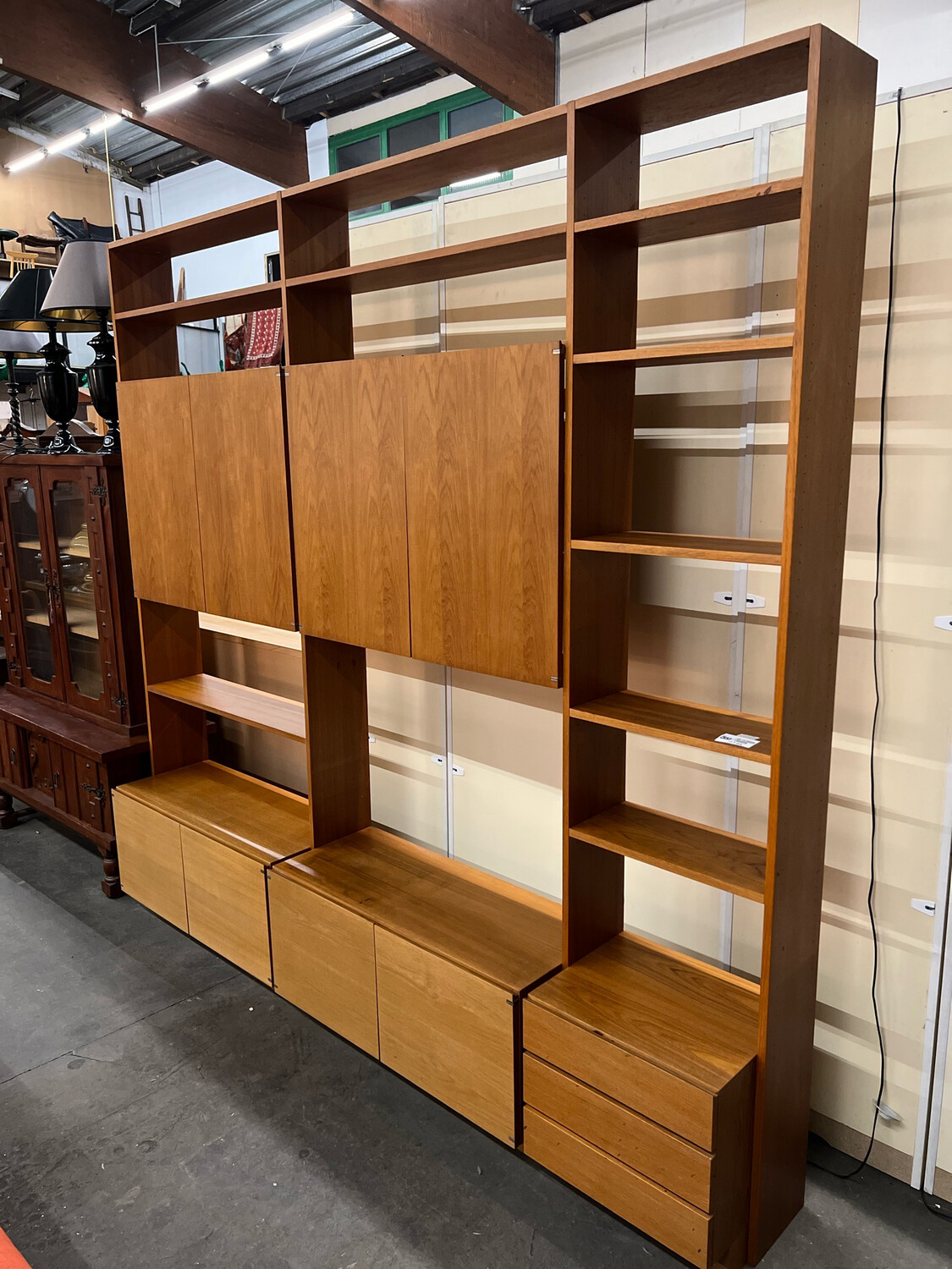 Wandmodul Schrankwand Bücherregal Danish Teak Mid Century Vintage