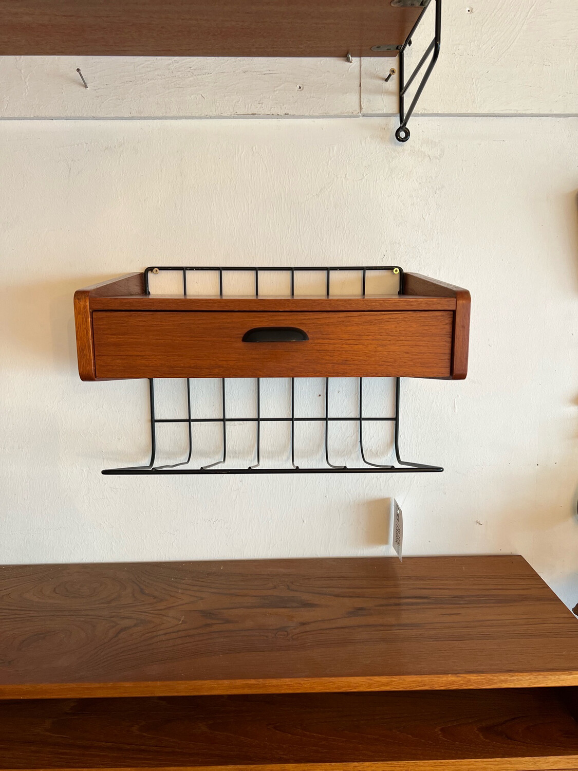 Wandregal Stringregal Telefonregal Danish Teak Mid Century