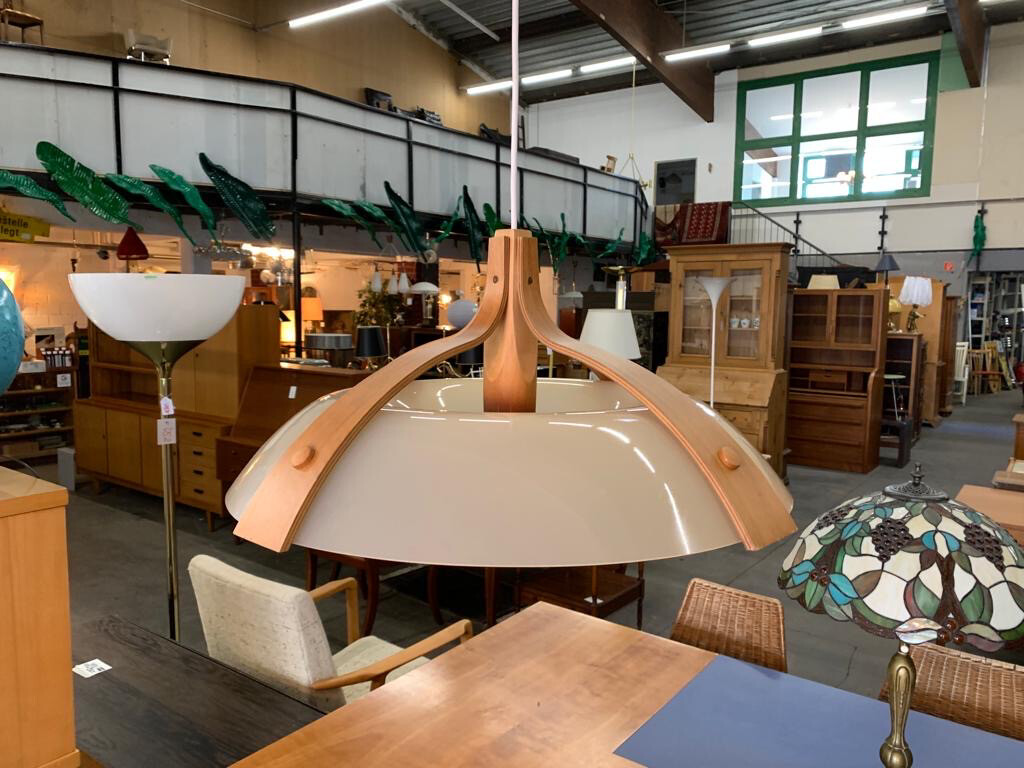 Deckenleuchte Deckenlampe Temde Teak Mid Century Vintage
