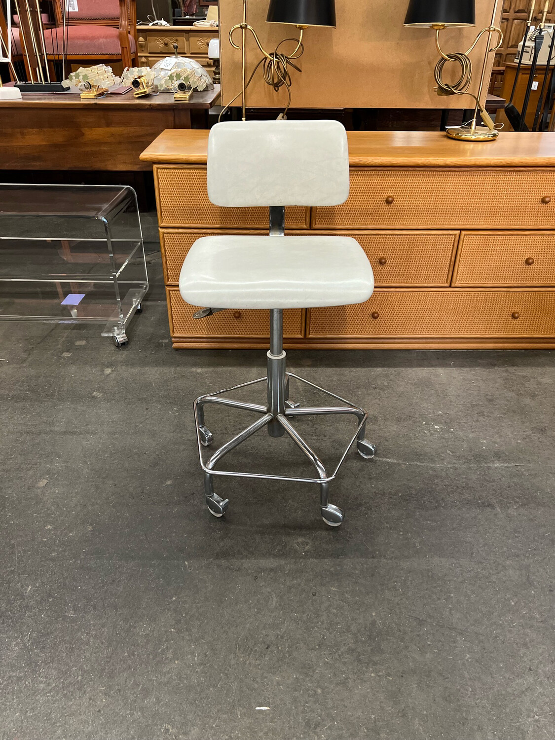 Drehstuhl Stuhl Arztstuhl Werkstattstuhl Mid Century Vintage