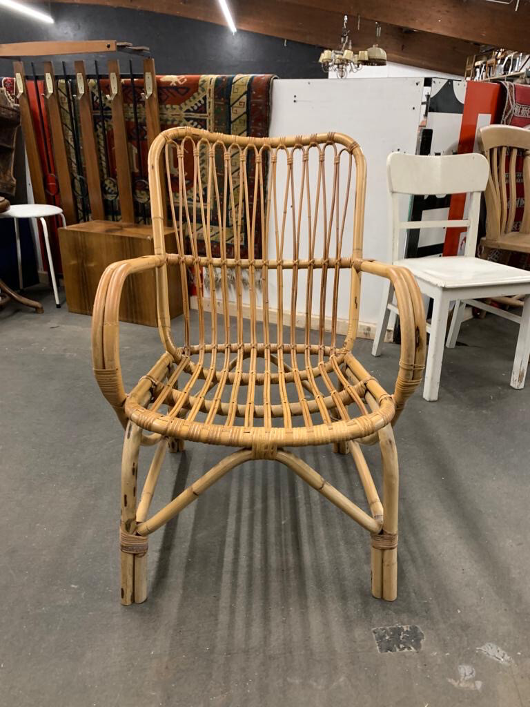 Stuhl Armlehnstuhl Gartenstuhl Korbstuhl Bambus Rattan