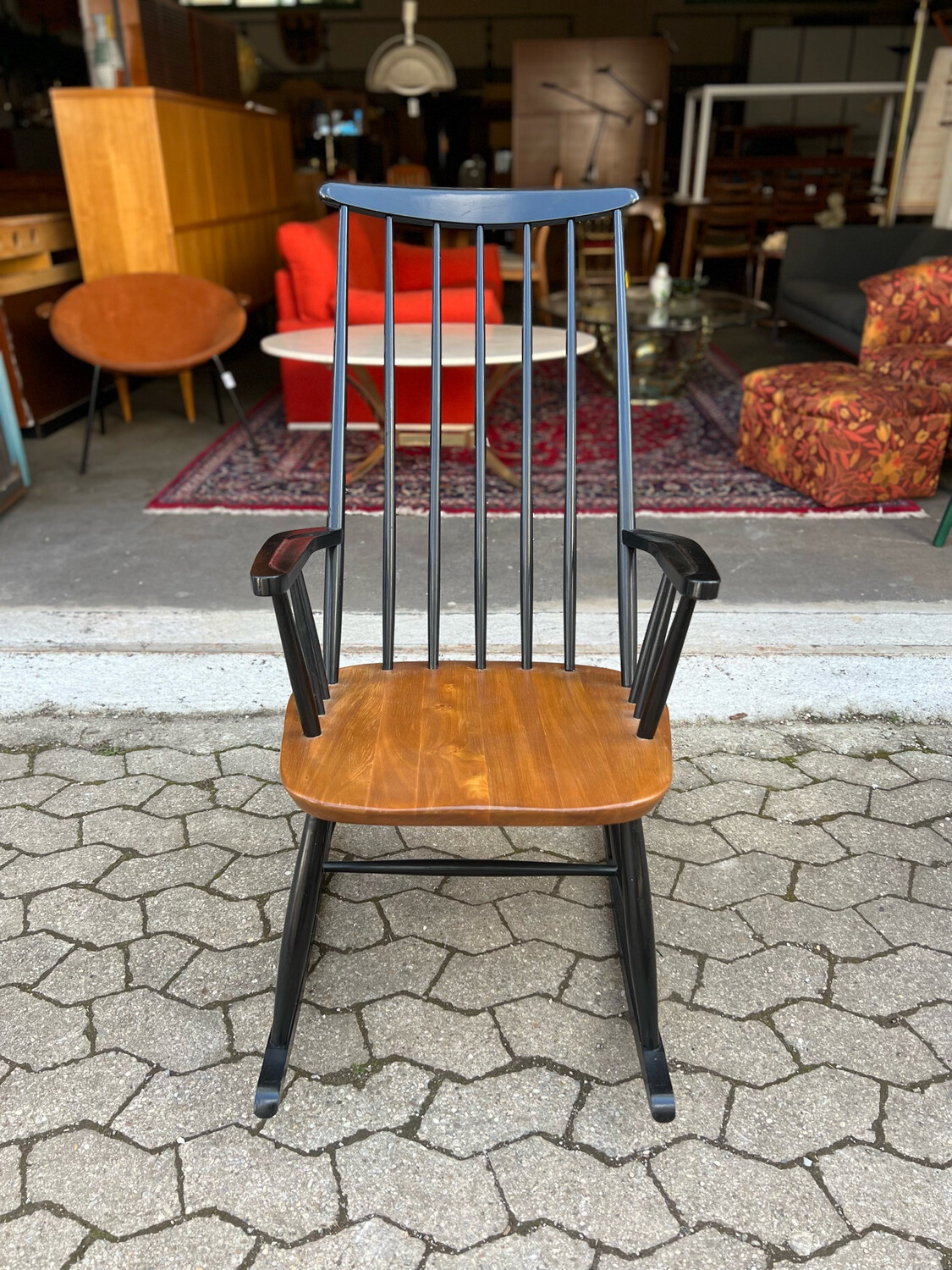 Schaukelstuhl Rocking Chair Ilmari Tapiovaara Asko Ära Mid Century Vintage