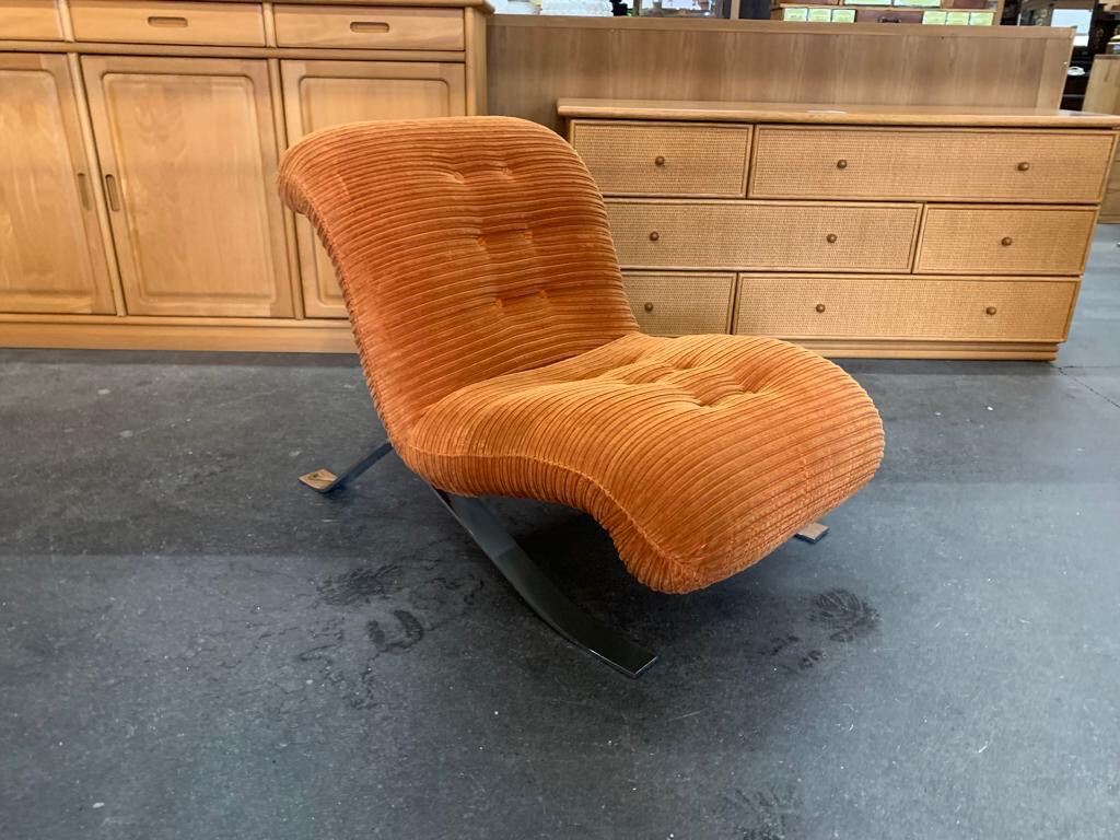 Sessel Lounge Sessel 70s Orange Cord Mid Century Vintage