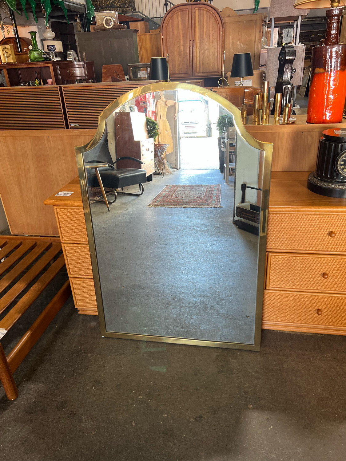 Spiegel Wandspiegel Vereinigte Werkstätten Messing Mid Century Vintage