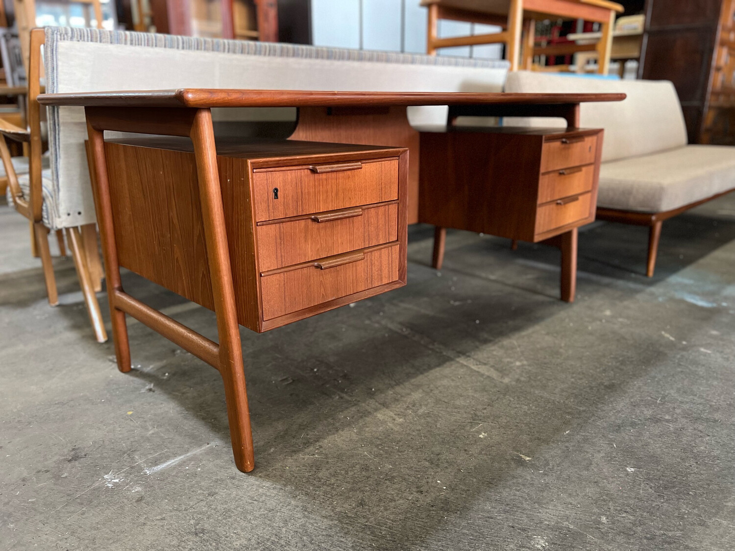 Schreibtisch Omann Jun Danish Teak Mid Century Vintage