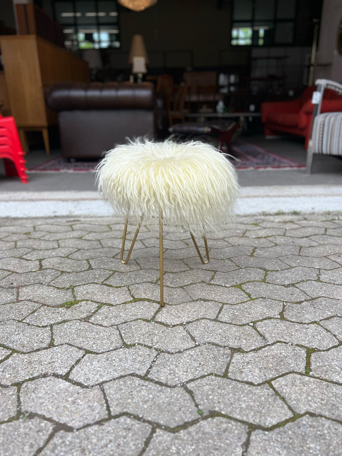 Hocker Sitzhocker Pouf Mid Century Vintage
