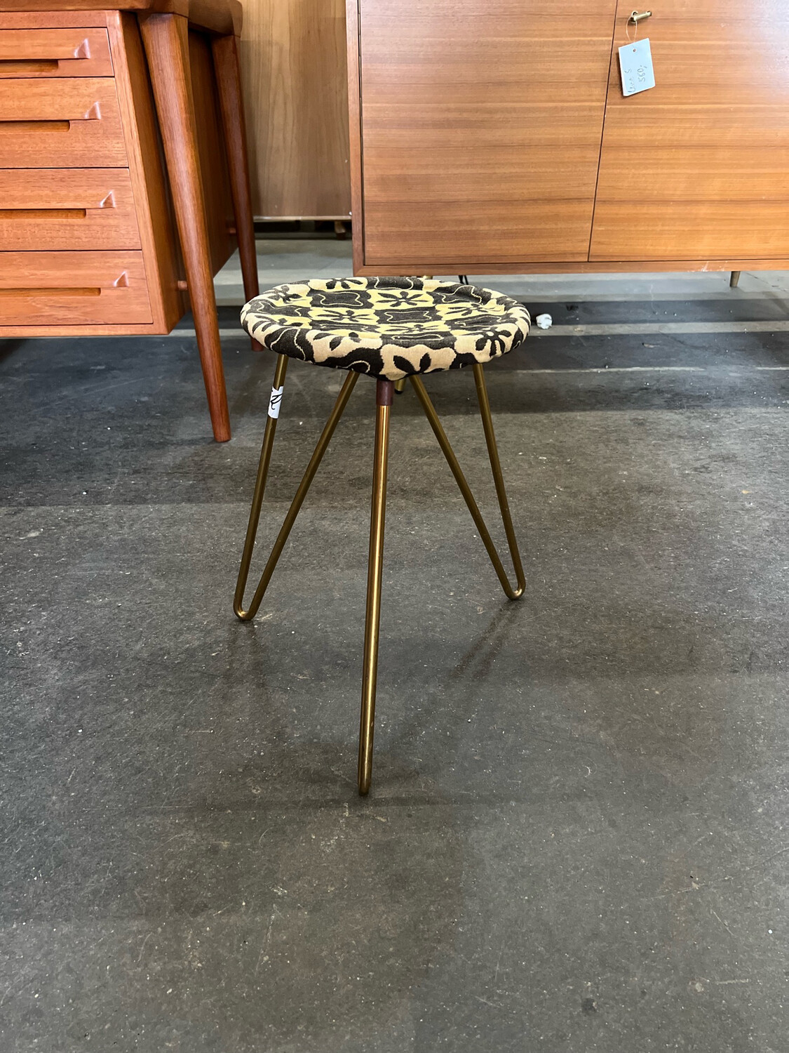 Hocker Sitzhocker Messing Mid Century Vintage