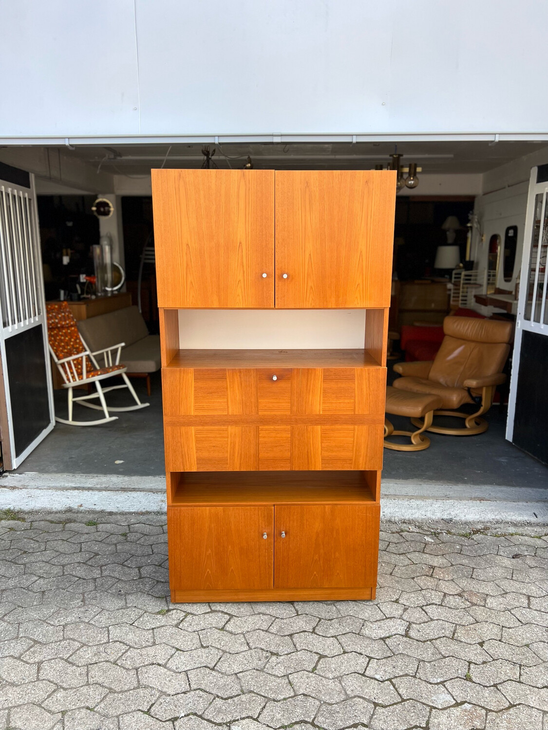 Sekretär Klappsekretär Regal Schrank Mid Century Vintage