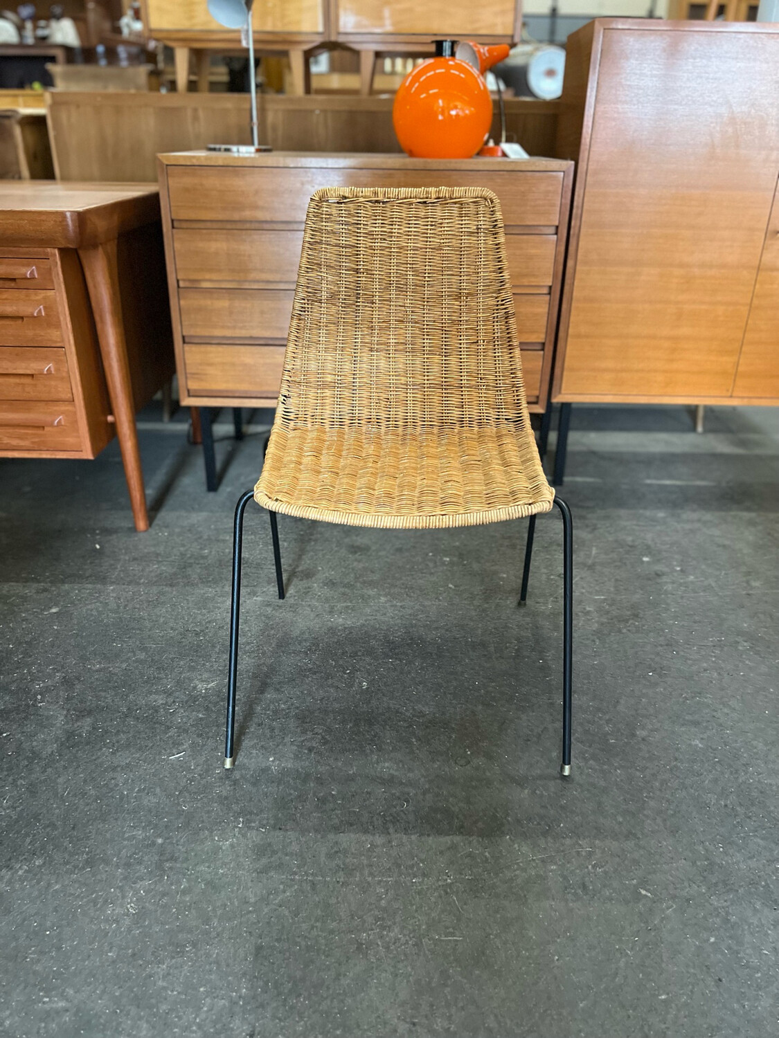Stuhl Rattanstuhl Gian Franco Legler Mid Century Vintage