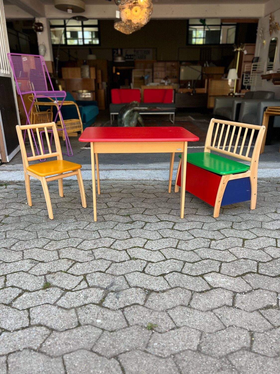 Geuther Kindermöbel Kindertisch Kinderstuhl Kinderbank