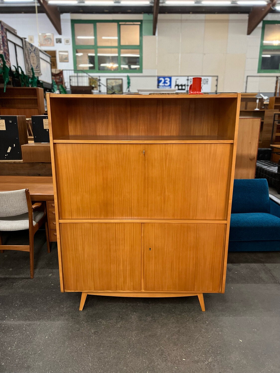 Sekretär Schreibtisch Schränkchen Kommode Highboard Mid Century Vintage