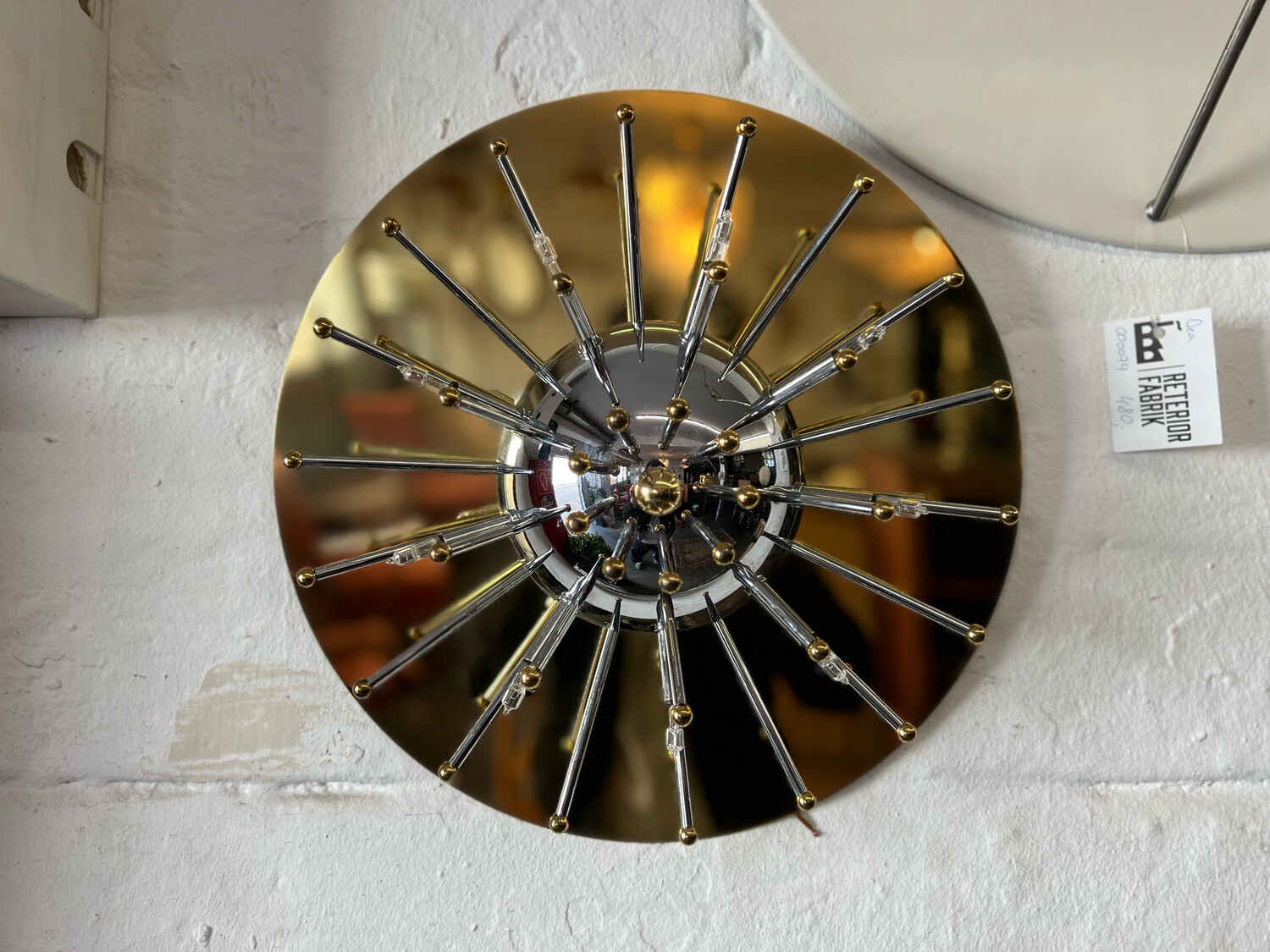 Wandlampe Wandleuchte Deckenleuchte Sputnik Brass Wall Lamp Space Age Design