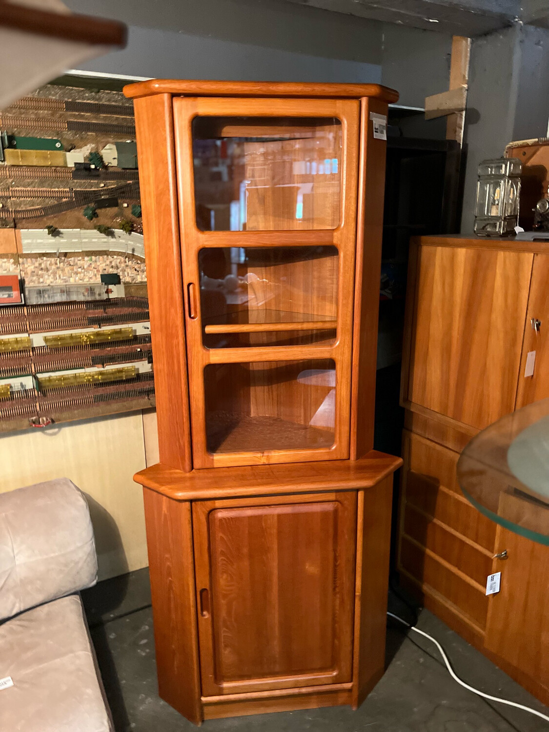 Eckvitrine Vitrine Eckschrank Dyrlund Danish Teak Mid Century Vintage