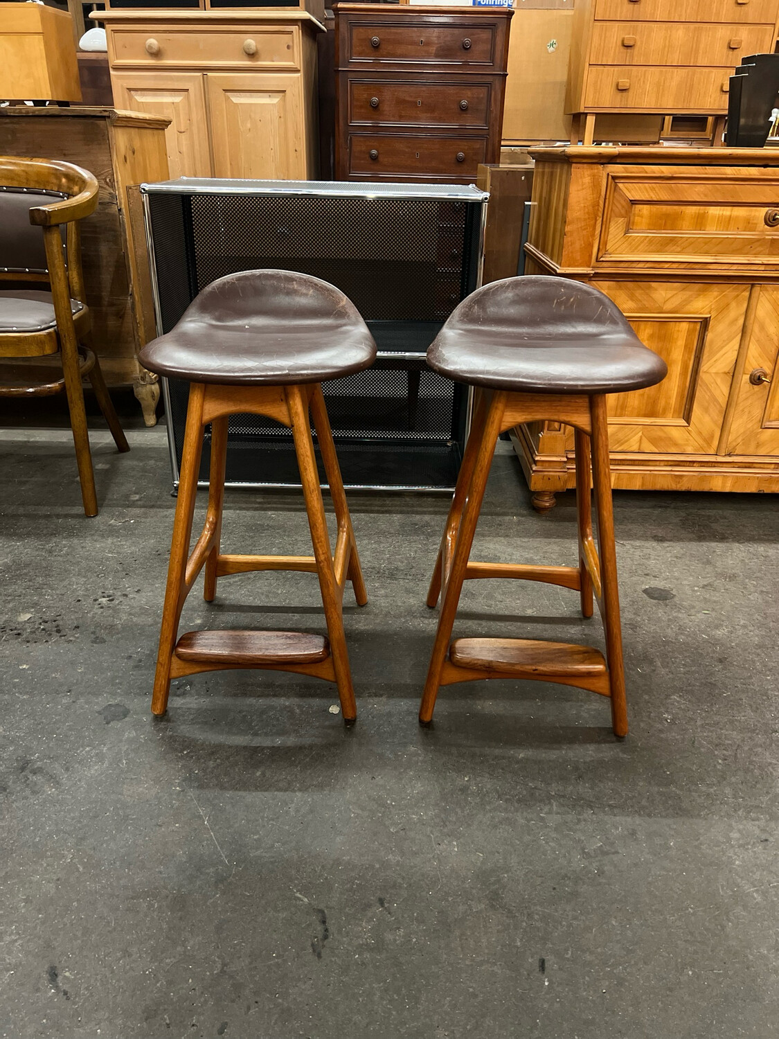Barhocker Barstuhl Erik Buch Modell 61 Danish Teak Mid Century Vintage 1von4