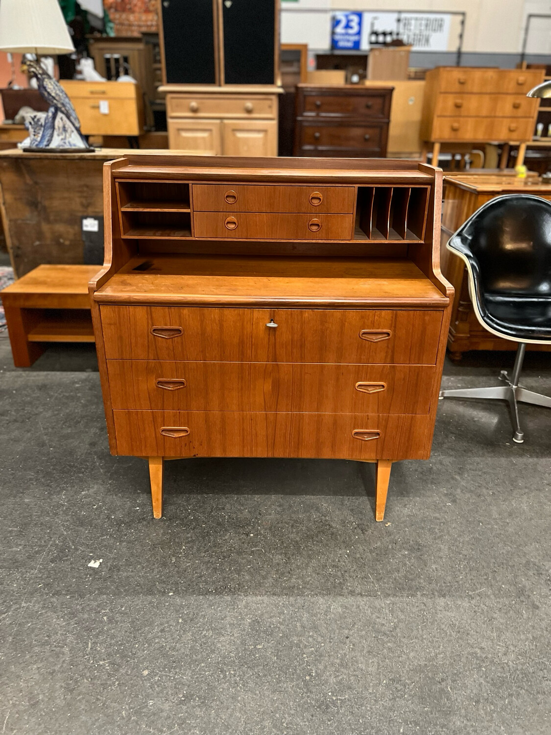 Sekretär Kommode Schreibtisch Danish Teak Mid Century Vintage