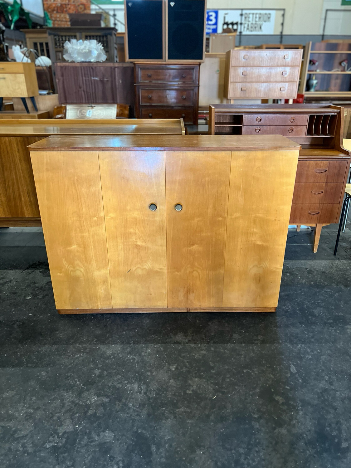 Schuhschrank Kommode Schuhregal Mid Century Vintage