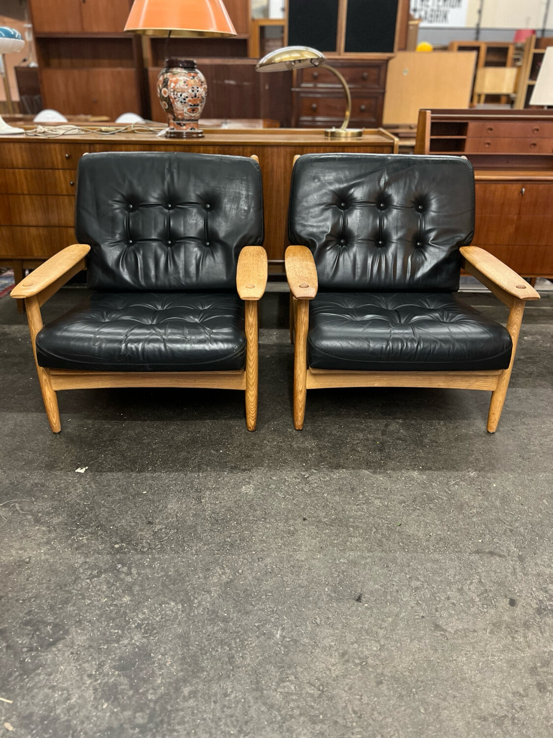 Sessel Armlehnsessel 1von2 Danish Oak Mid Century Vintage