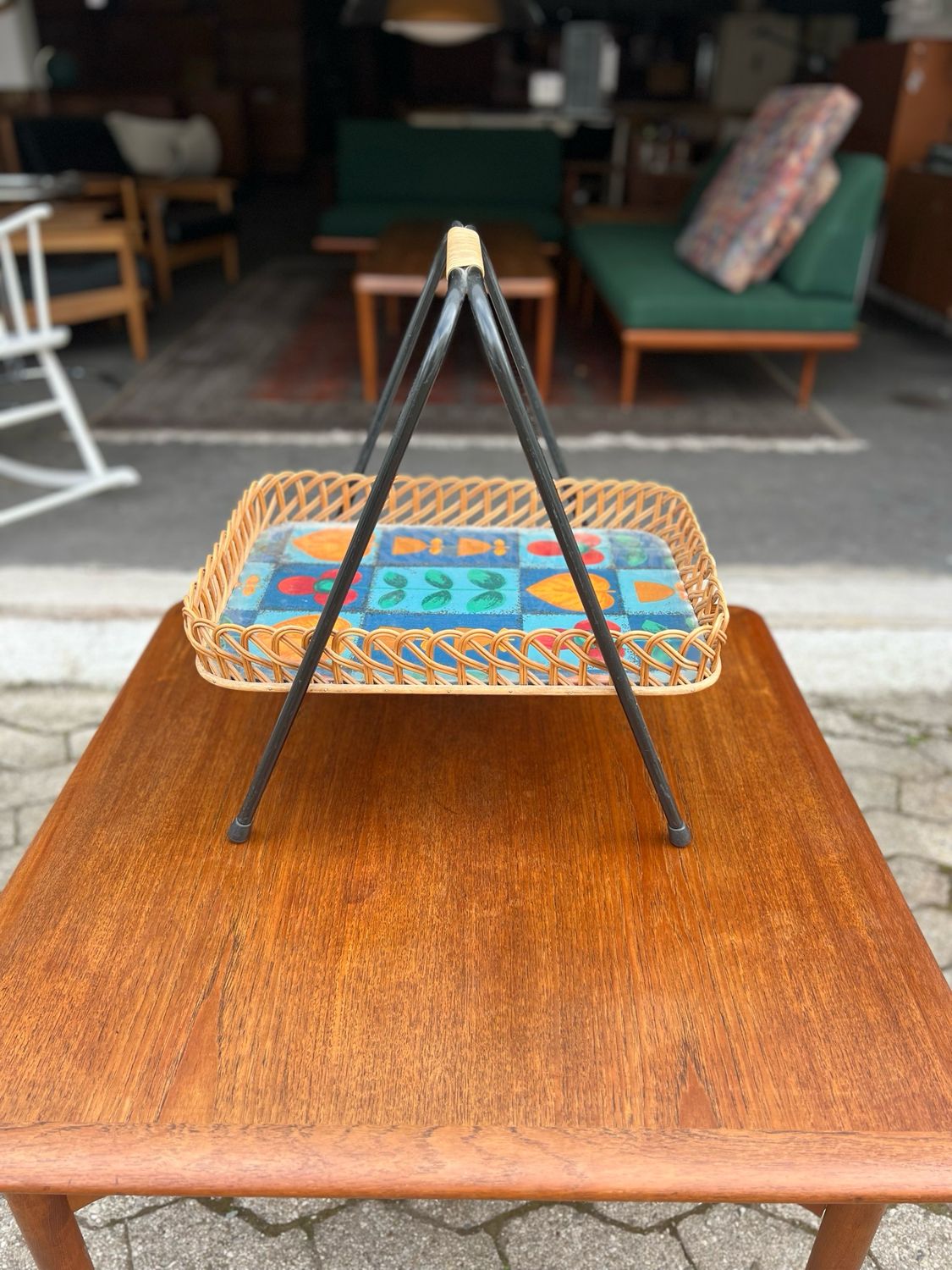 Tablett Tischchen Serviertablett Mid Century Vintage
