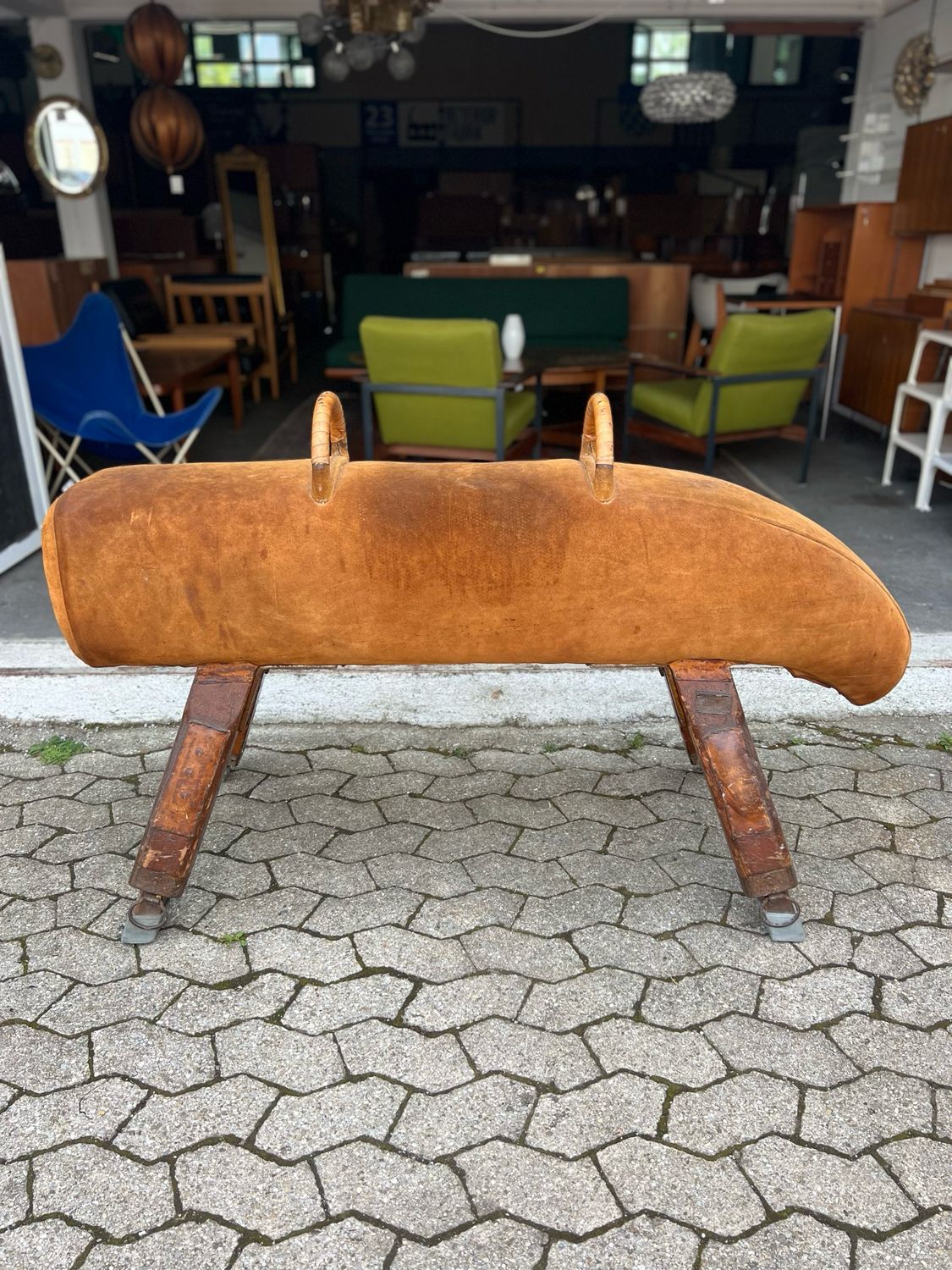 Pauschenpferd Turnpferd Turnbock Vintage