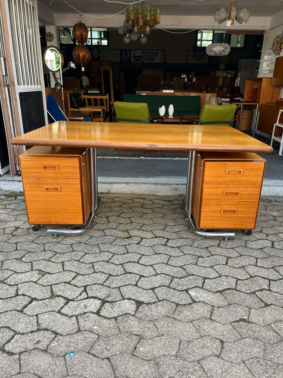 Schreibtisch Tisch Esstisch Bürotisch Rollcontainer Vintage