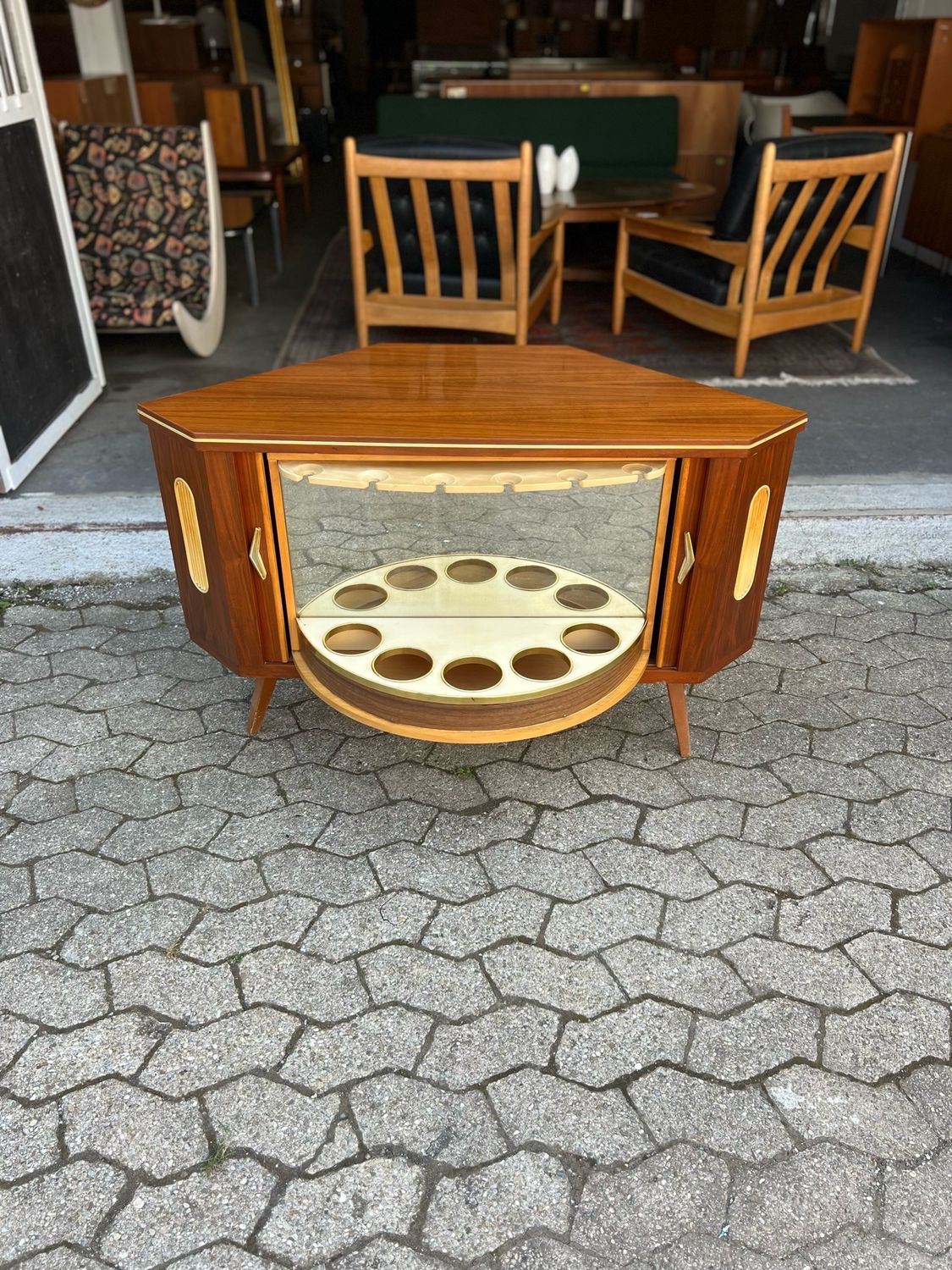 Kommode Barschrank Eckschränkchen Mid Century Vintage