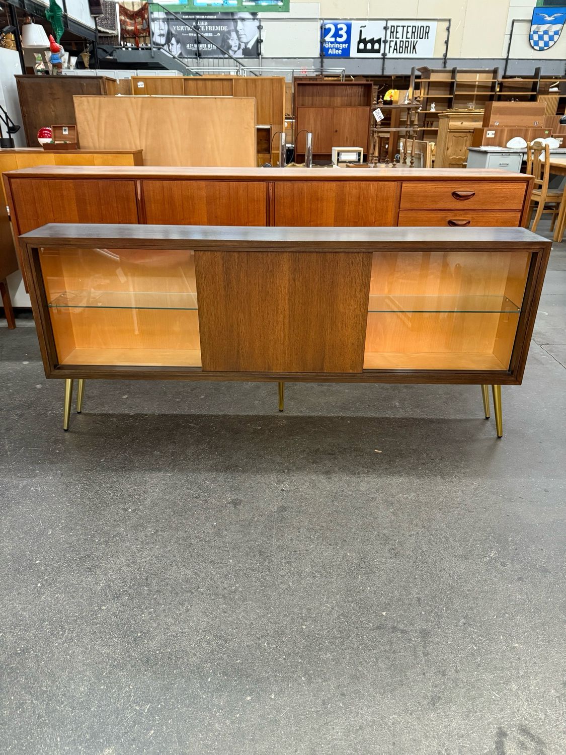 Sideboard Kommode Vitrine Mid Century Vintage