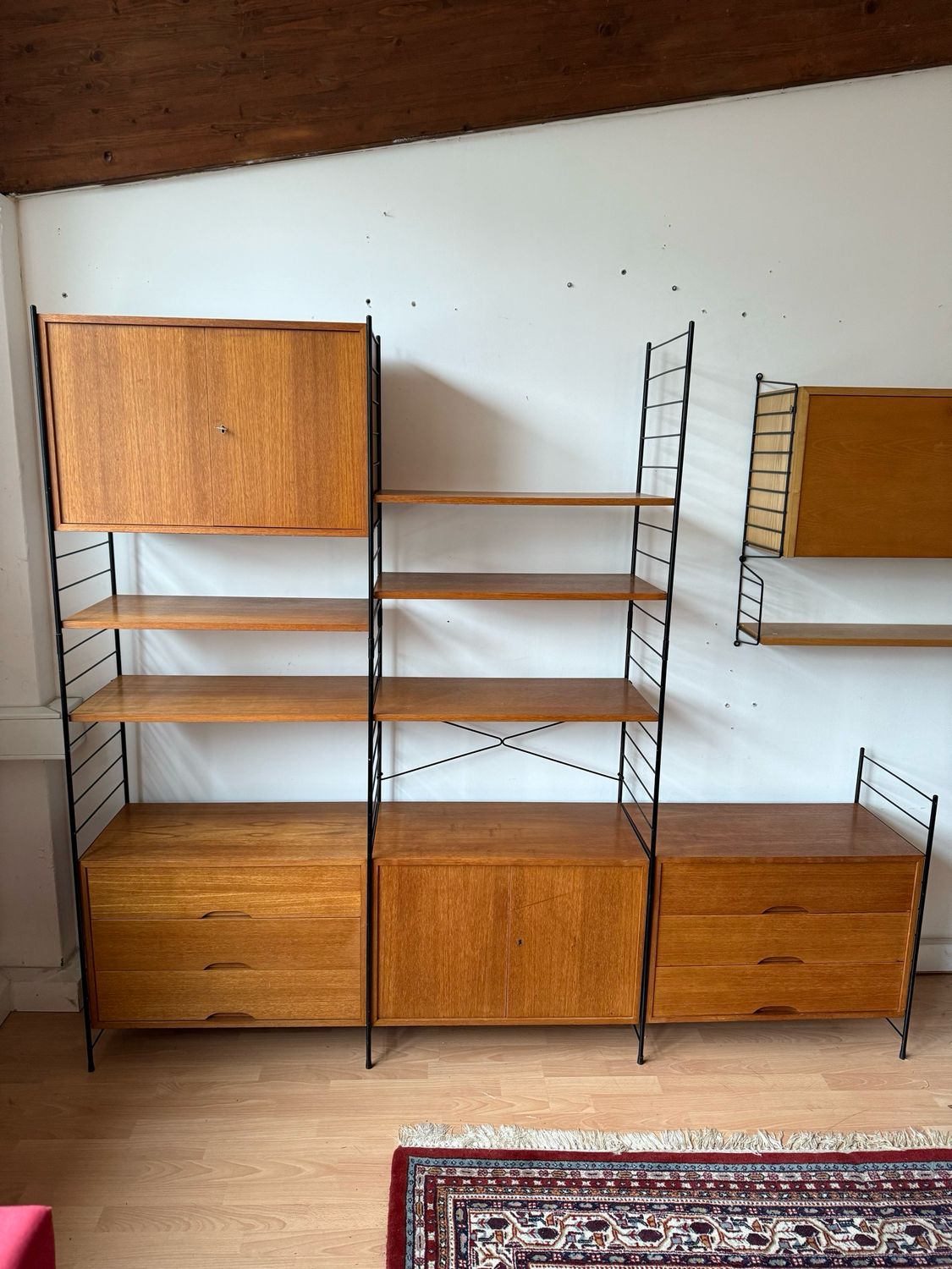WHB Wandregal Leiterregal Teak Mid Century Vintage