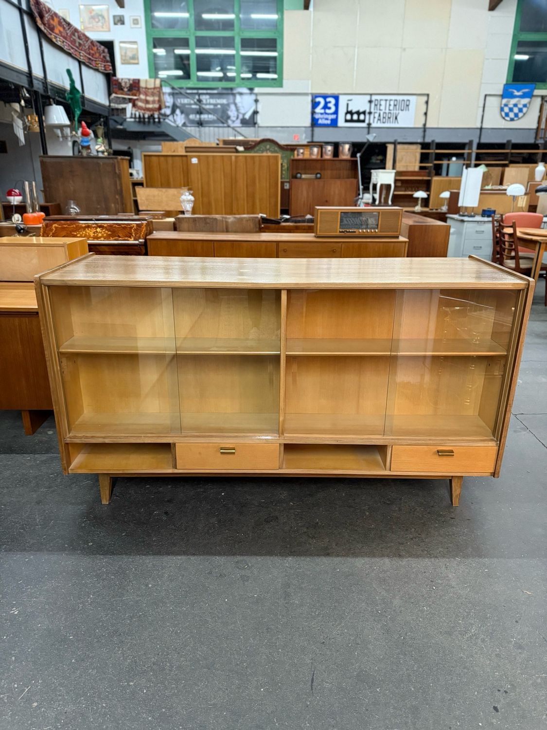 Kommode Sideboard Theke Vitrine Beidseitig Mid Century Vintage