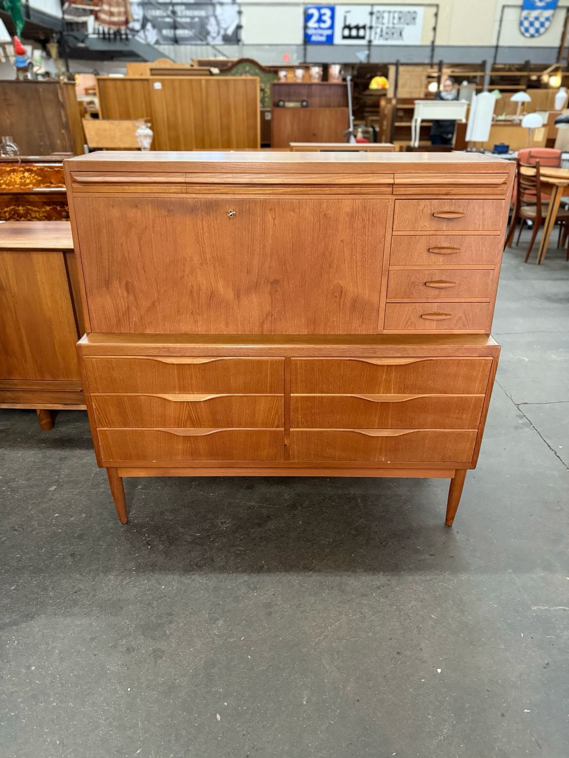 Sekretär Schreibtisch Danish Teak Mid Century Vintage